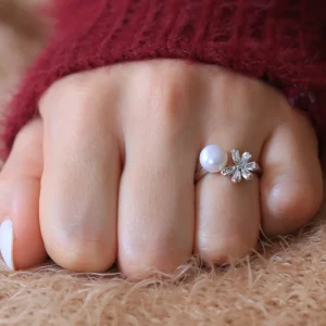 Bague  Argent Rhodié garanti  perle étoile 🌟 soldeargent - 40%