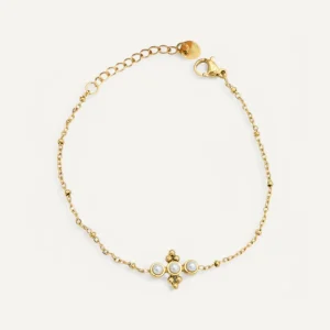 Bracelet Croix Perles Élégantes