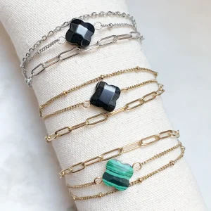 Bracelet triple chaine TREFLE