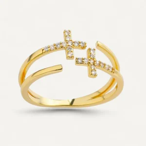 Bague Double Croix
