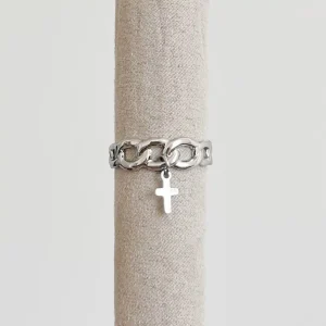 Bague PAMPILLE CROIX – Argenté