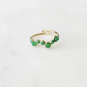 Bague LAGUNE – Doré & Vert émeraude