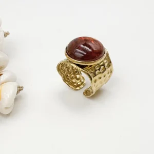 Bague CHEVALIERE AMBRE – Doré