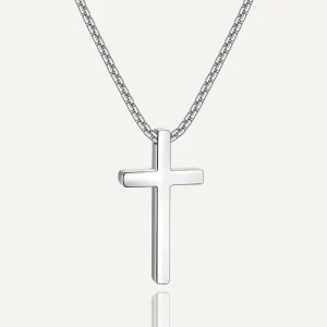 Collier Croix Acier Pur
