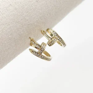 Boucles d’oreilles créoles CLOU – Doré