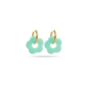 Boucles d&rsquo;oreilles WOODSTOCK – Doré & Bleu turquoise
