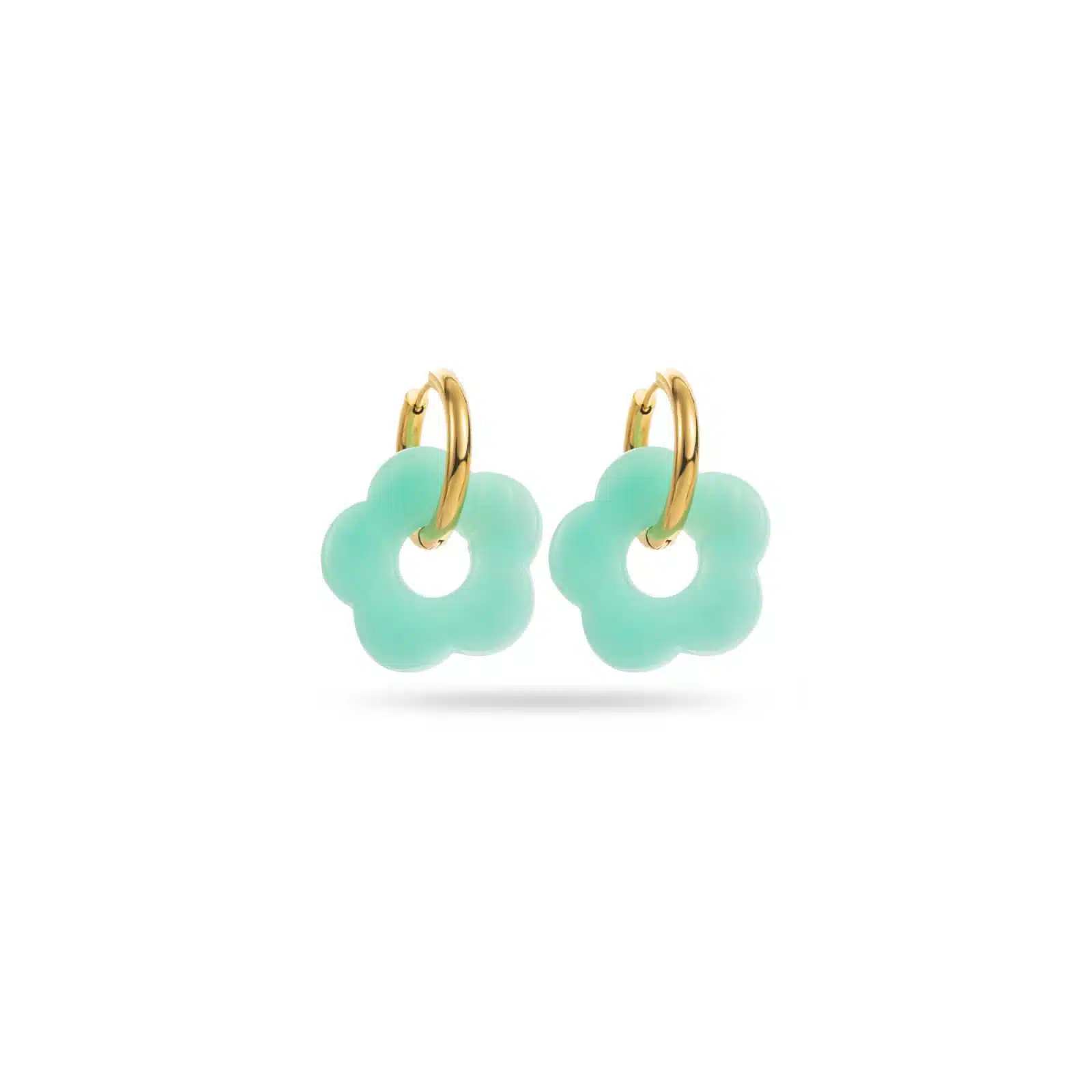 Boucles d’oreilles WOODSTOCK – Doré & Bleu turquoise