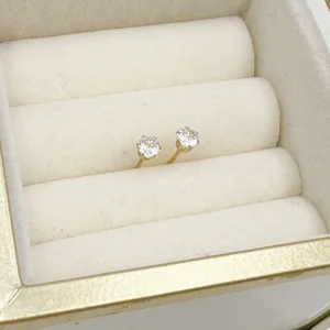 Puces d&rsquo;oreilles SOLITAIRE BIG – Doré