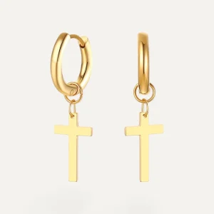 Boucles d'Oreilles Anneau Croix