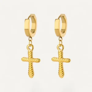 Boucles d'Oreilles Croix Torsadée