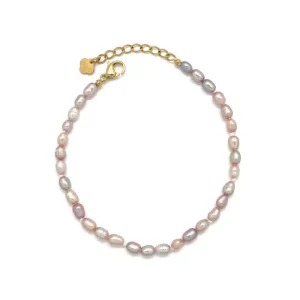 Bracelet PERLES ROSES – Doré