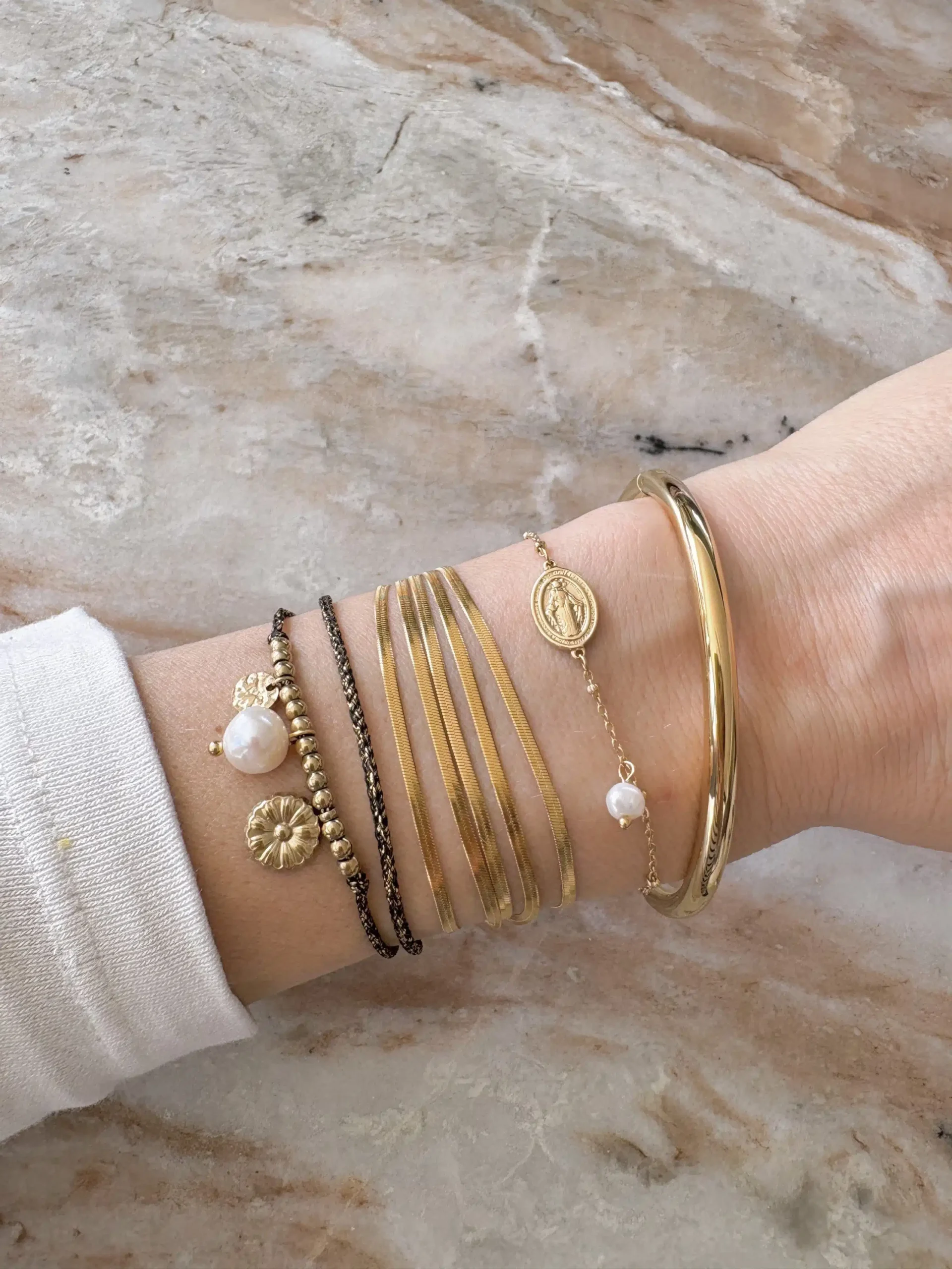 Bracelet MAWA – Doré & Noir – Image 2