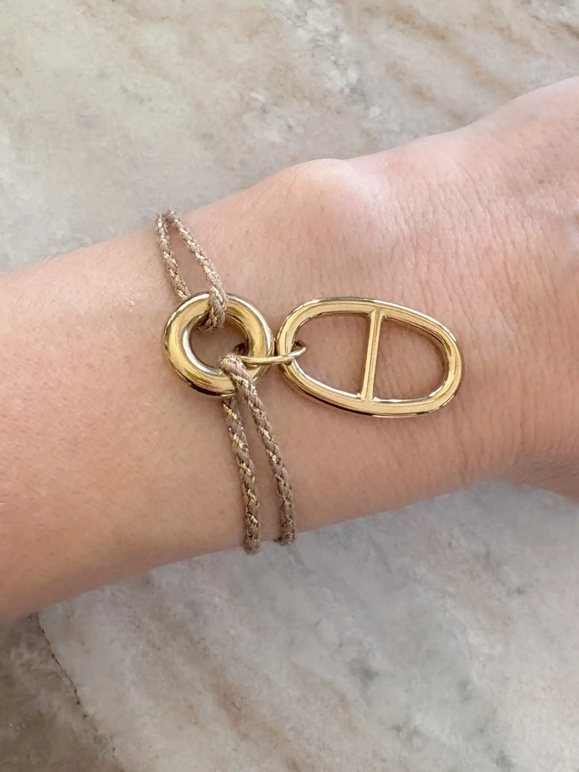 Bracelet cordon SANTORIN – Doré – Image 2