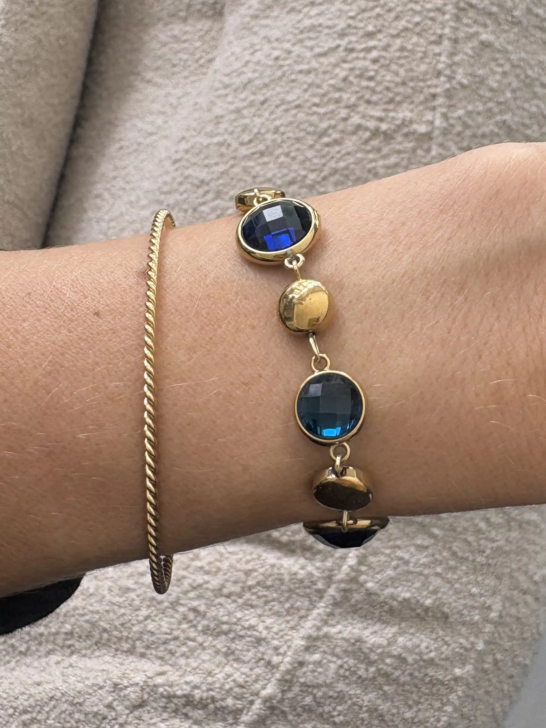 Bracelet LINE – Doré & Bleu – Image 2
