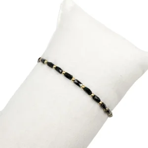 Bracelet élastique NOA – Doré & Noir