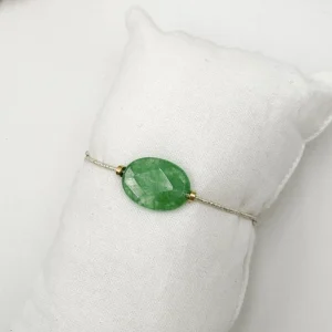 Bracelet LILOU – Doré & Vert émeraude