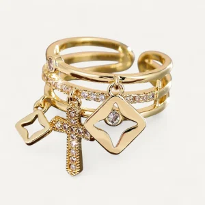 Bague Croix Charms Élégance