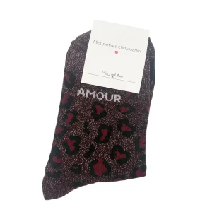 Chaussettes à paillettes – Bordeau
