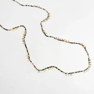 Collier sautoir JOSEPHINE – Doré & Vert de gris