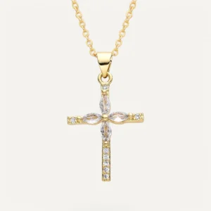 Collier Croix Cristalline
