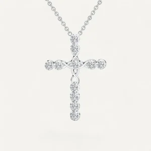 Collier Croix Cristaux de Zirconium