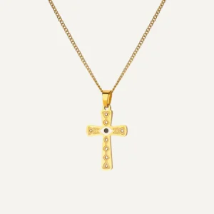 Collier Croix Dorée Brillante