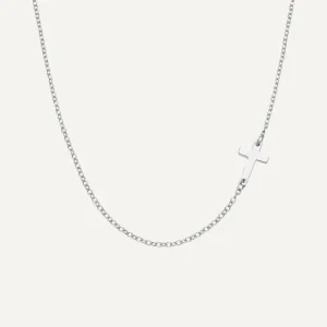 Collier Croix Latérale en Acier Inoxydable
