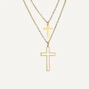 Collier Double Croix