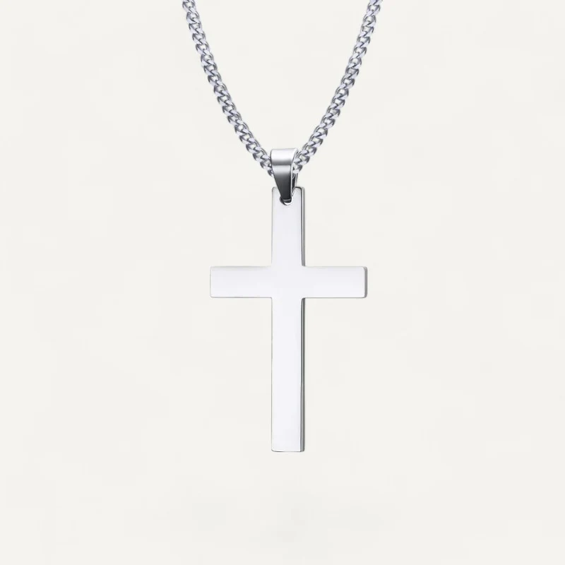 Collier à Chaîne Cubaine avec Pendentif Croix – Image 3