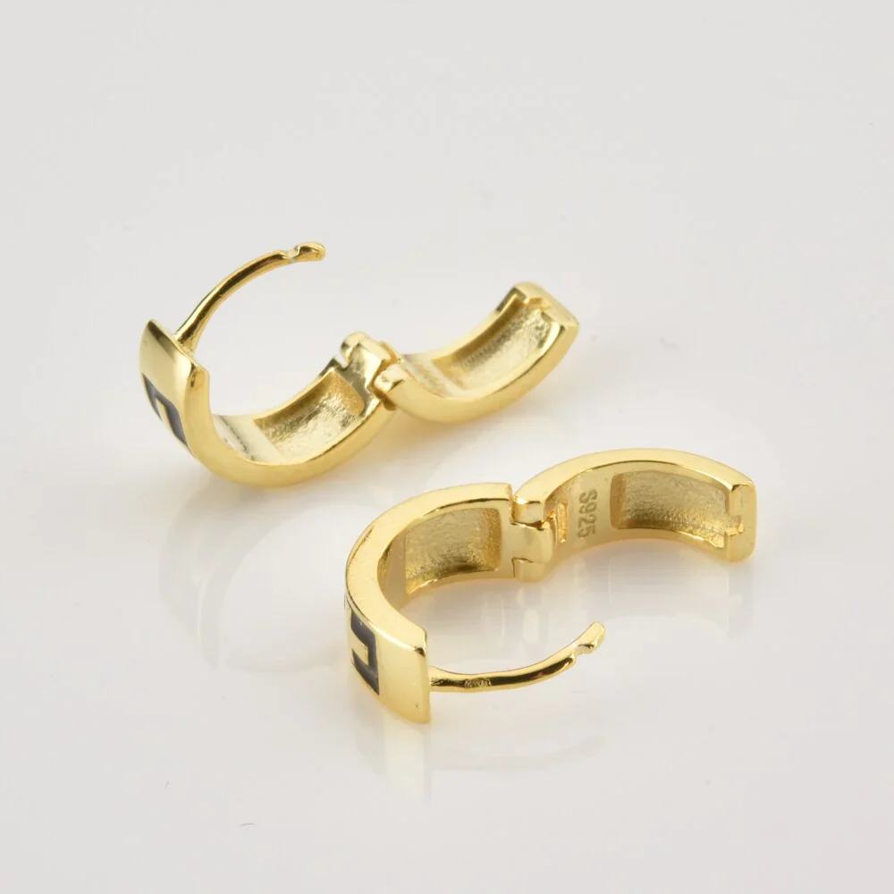 Boucles d'Oreilles Homme Croix en Argent – Image 3