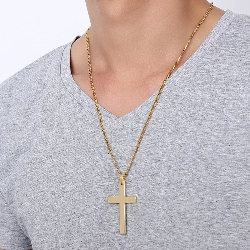 Collier à Chaîne Cubaine avec Pendentif Croix – Image 2