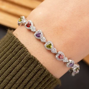 Gourmette ARC-EN-COEUR en plaqué OR