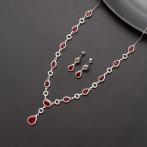 Ensemble argent rhodié 2 pièces tendance