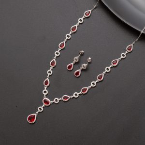 Ensemble argent rhodié 2 pièces tendance