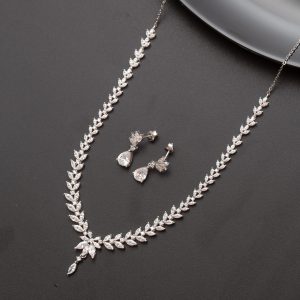 Ensemble argent rhodié 2 pièces tendance