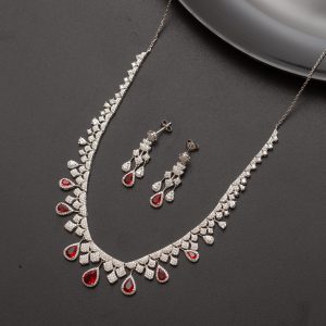 Ensemble argent rhodié 2 pièces tendance