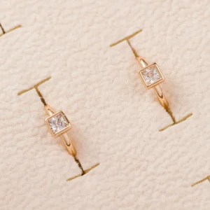 Boucles d'oreilles 18K en Plaqué Or Pierres Zirconium Fines