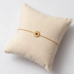 Gourmette en acier avec une seule ligne de chaine - Couleur marron