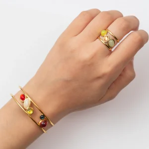 Ensemble 2 pièces en acier : Un Bracelet et une Bague