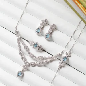 Ensemble Argent Rhodié 4 pièces tendance