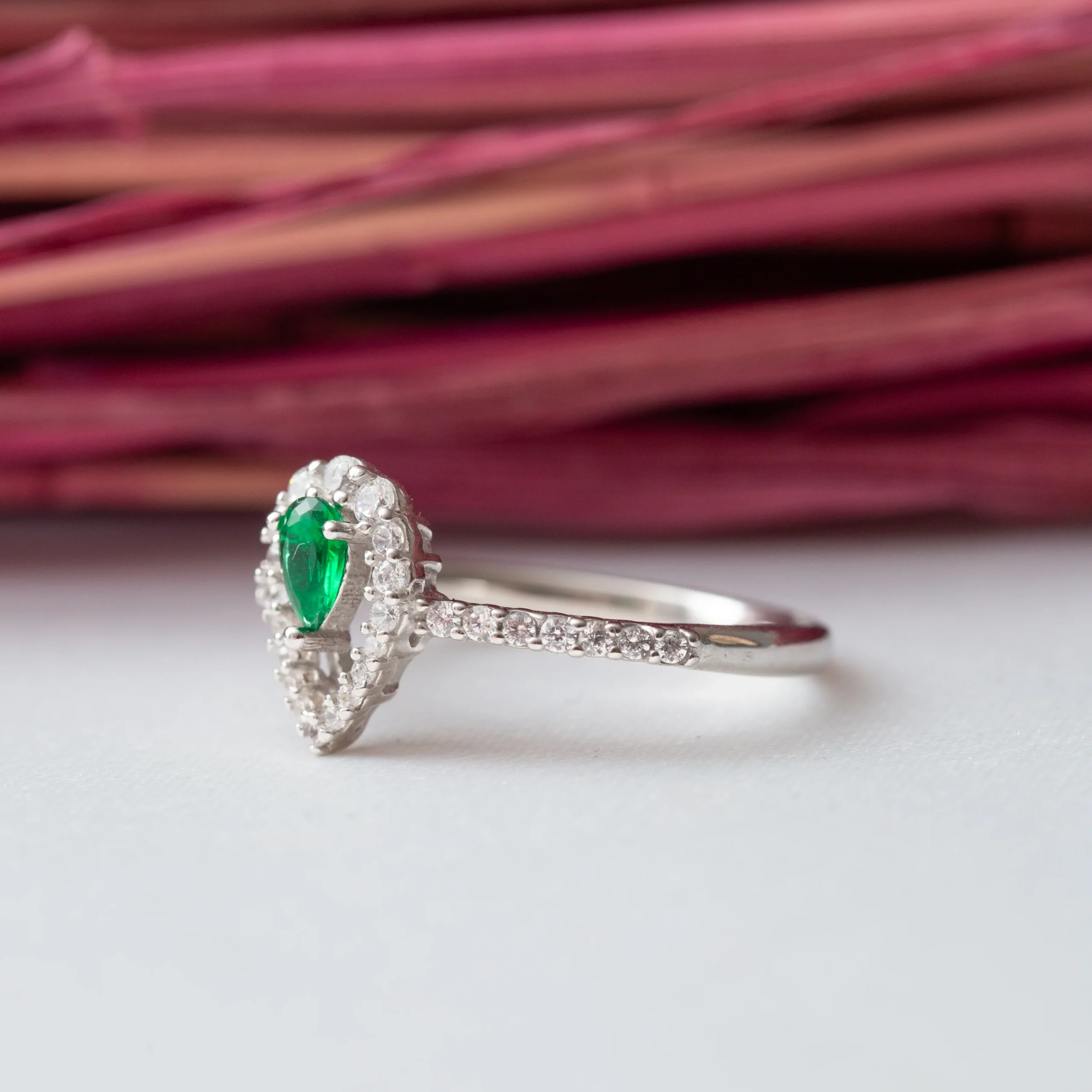 Bague argent rhodié garanti avec un motif amandé tendance pour cet été – Image 5