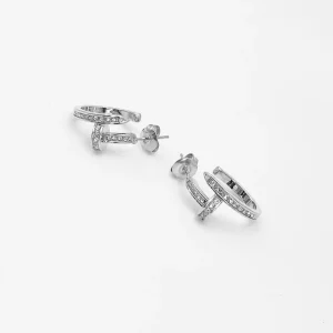 Boucles d&rsquo;oreilles créoles CLOU – Argent
