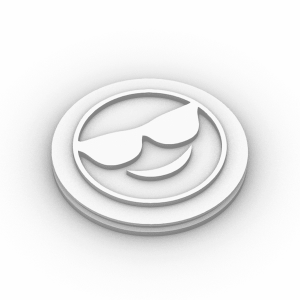 Tampon presse Smiley lunette de soleil ∅60mm