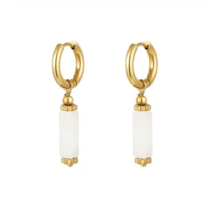 MIni créoles ESMERALDA – Doré & Blanc