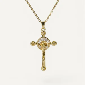 Collier Croix Oeil Mystique