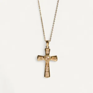 Collier Croix de Lumière Dorée