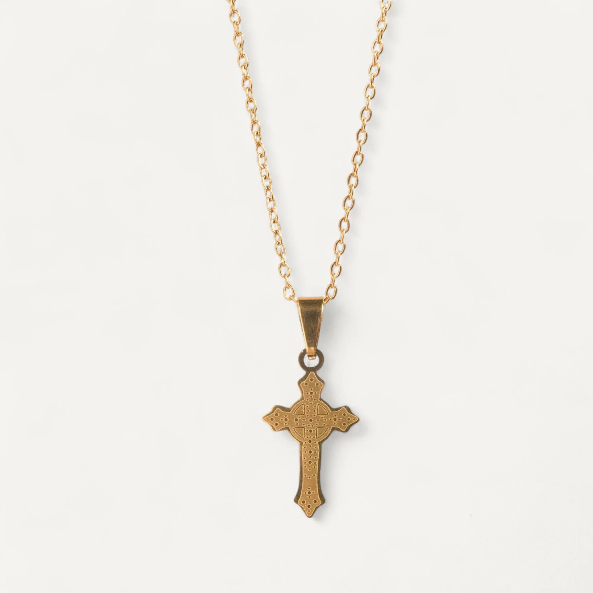 Collier Croix Gravée Classique