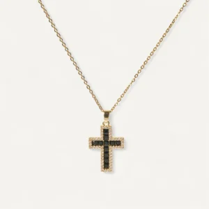 Collier Croix Éclat Noir
