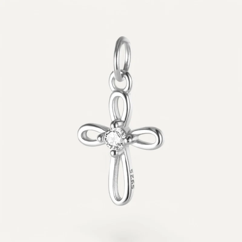 Pendentif Croix Argent et Zirconium – Image 2