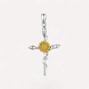 Pendentif Croix Tournesol